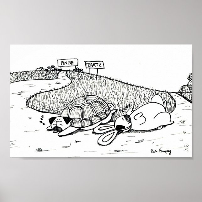 Poster A tartaruga e a lebre, a versão do Pug (Frente)
