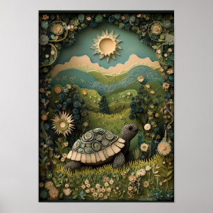 Poster A tartaruga Sunny Summer Forest Art