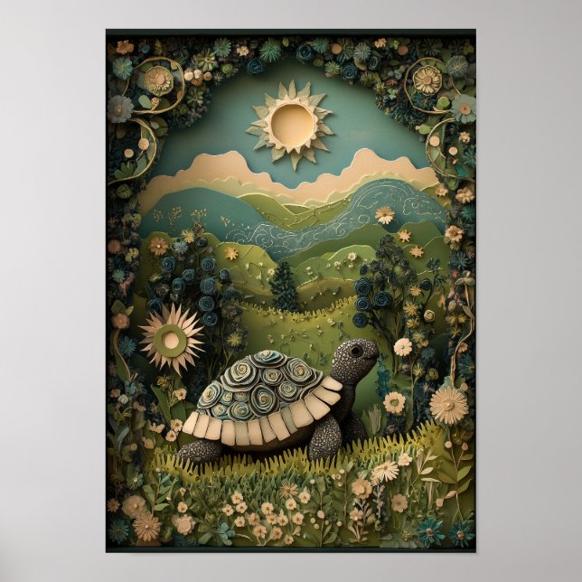 Poster A tartaruga | Sunny Summer Forest Art (Frente)