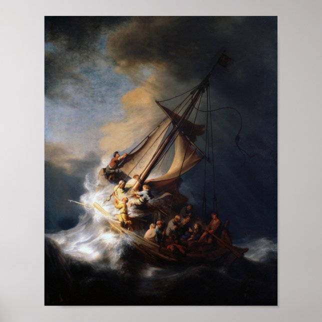 Póster A Tempestade no Mar da Galileia - Rembrandt (Frente)