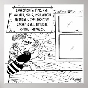 Poster A térmita lê a lista do ingrediente