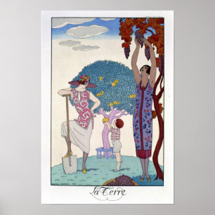 Póster A terra, 1925 (litho da cor)