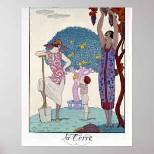 Póster A terra, 1925 (litho da cor)