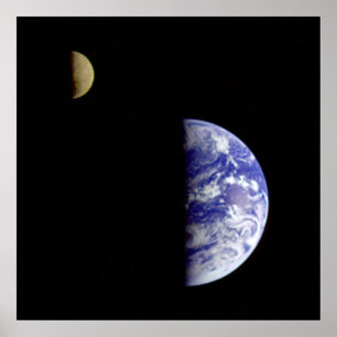 Póster A terra & a lua como visto do espaço