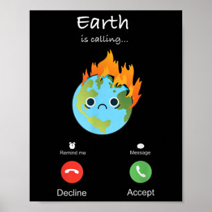 Poster A Terra Está Chamando Mudanças Climáticas Proteção