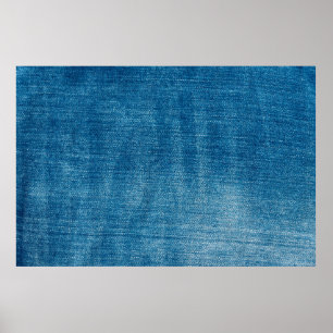 Poster A textura dos jeans azuis denim fecha. Blue denim