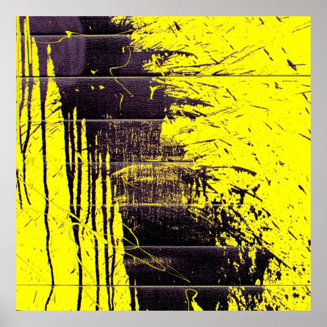 Poster A tinta preta de abstrato pinga gota-a-gota num ol (Frente)