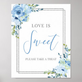 Poster A tipografia moderna e empoeirada, o amor azul é u