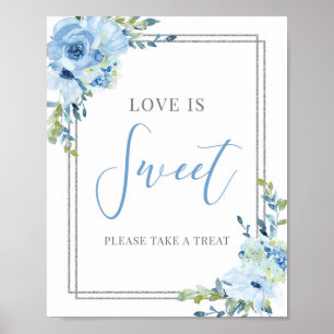 Poster A tipografia moderna, o amor empoeirado azul é um