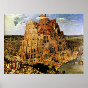 Póster "A Torre de Babel" de Pieter Bruegel (cerca de 156