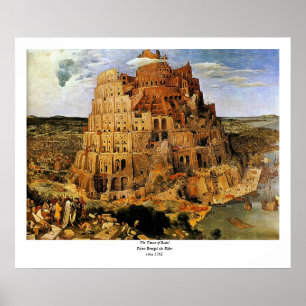 Póster A torre de Pieter Bruegel "de Babel" (cerca de