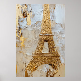 Poster A torre Eiffel em ouro