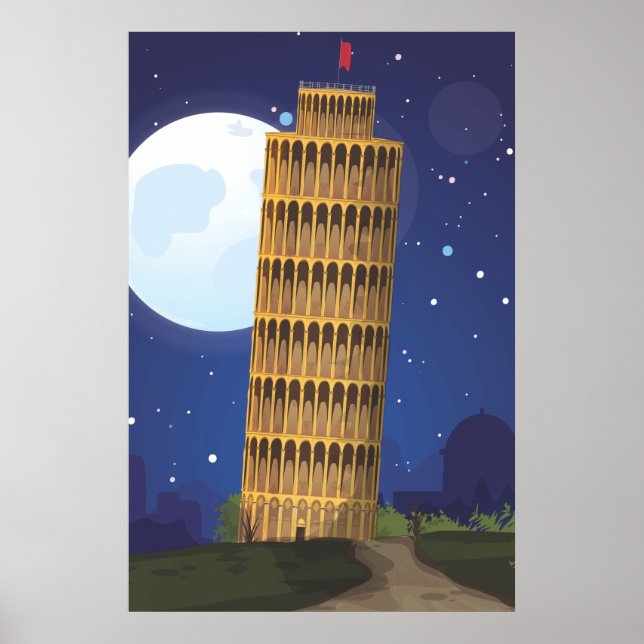 Poster A Torre Inclinada de Pisa (Frente)