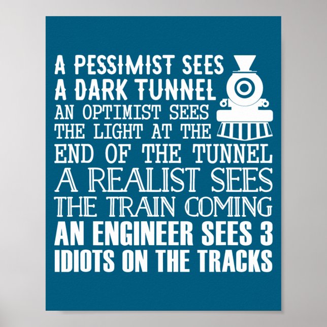 Poster A Train Engineer And 3 Idiots Funny Joke  (Frente)