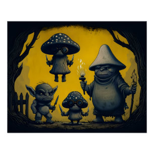 Póster A Travessura da Umbrosa: Duendes Fungos Assustador