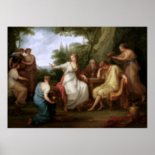 Poster A tristeza de Telemachus por Angelika Kauffmann