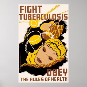 Póster A tuberculose da luta obedece as regras de saúde