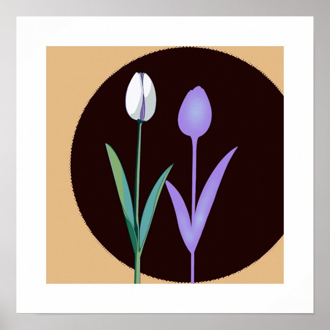 Poster A tulip and its shadow — but with a twist. (Frente)