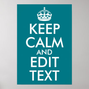 Póster A turquesa escura mantem a calma e edita o texto