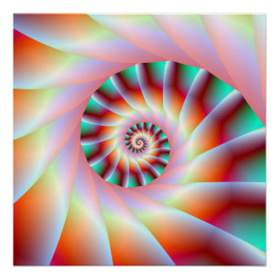 Póster A turquesa vermelha e as etapas espirais