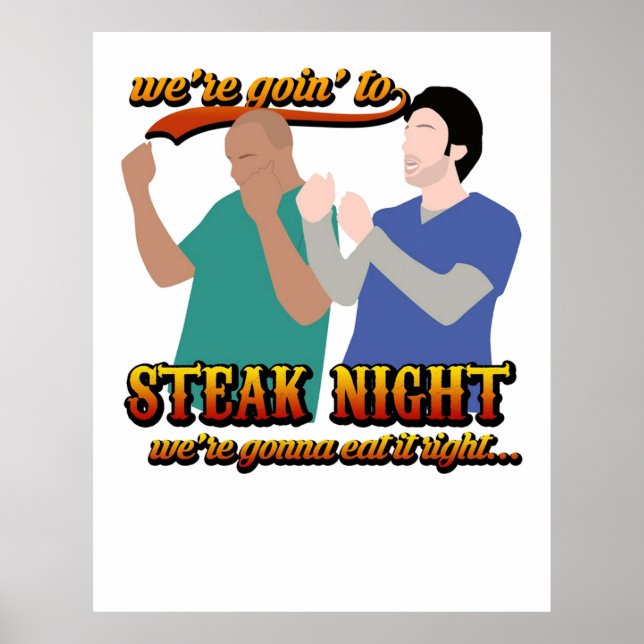 Poster A Tv Da Série Jd Turk Mostra O Grap Do Steak Night (Frente)