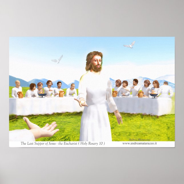 Poster A Última Ceia de Jesus - Eucaristia (Frente)
