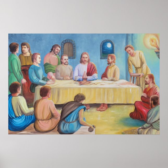 Poster A Última Ceia: Jesus e os Discípulos (Frente)