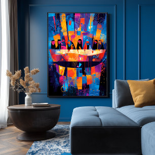 Poster A Última Ceia Reimaginada – Geométrica Abstrata
