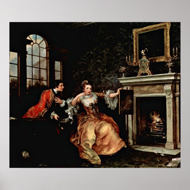 Póster A Última Tomada da Senhora, por William Hogarth (Frente)