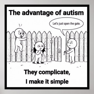 Poster A Vantagem do Autismo: Pensamento Simples e Direto