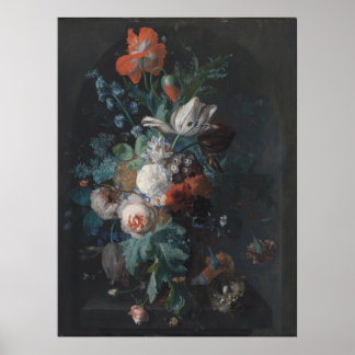 Poster A Vase com Flores por Jan van Huysum