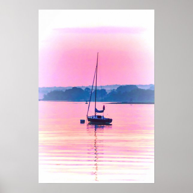 Póster A vela flutuando no início da manhã. (Frente)