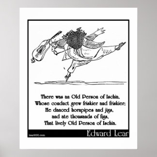 Póster A Velha Pessoa de Edward Lear de Ischia Limerick