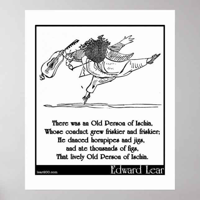 Póster A Velha Pessoa de Edward Lear de Ischia Limerick (Frente)