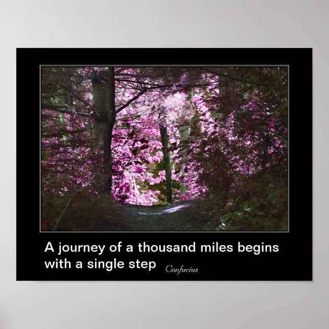 Póster A Viagem Começa Com A Inspiração De Cotação Confuc (Frente)