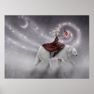 Poster A Viagem Maiden Andando A Urso Polar Fantasia Arte