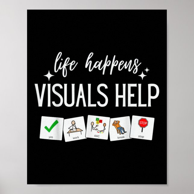Poster A Vida Acontece Com A Ajuda Dos Visuais, Ensino Es (Frente)