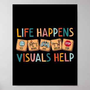 Poster A Vida Acontece Visuais Ajudam Professores de Educ