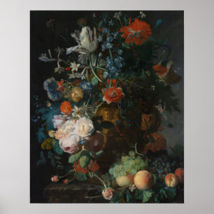 Poster A vida com flores e Fruta Jan van Huysum