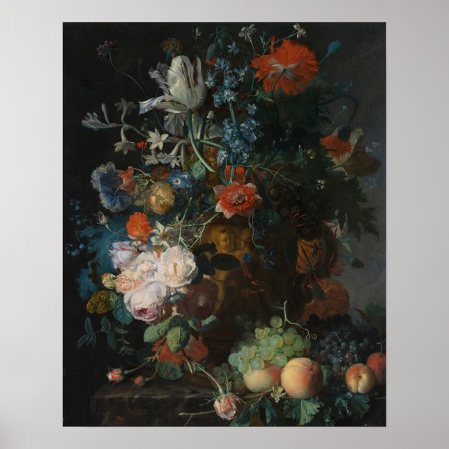 Poster A vida com flores e Fruta Jan van Huysum (Frente)