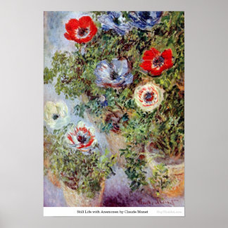 Póster A vida com os anemones de Claude Monet