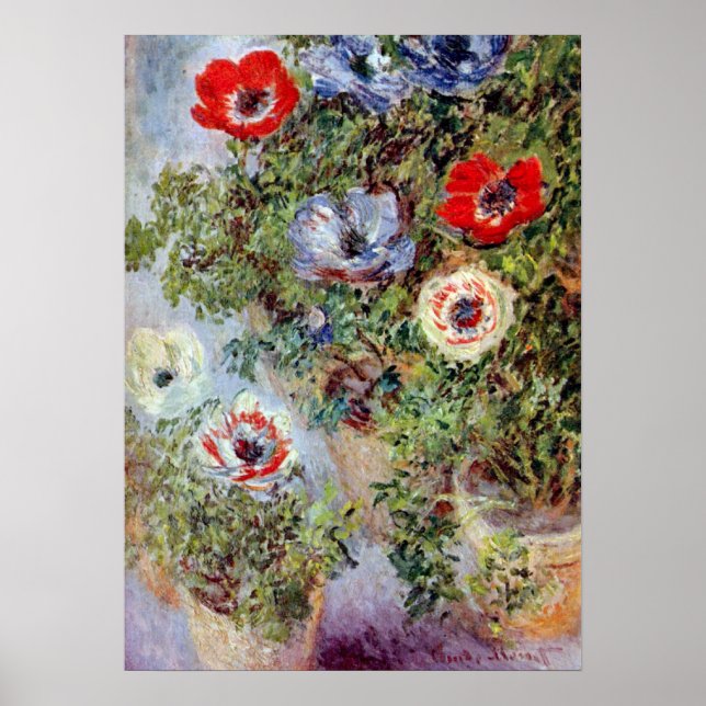 Póster A vida com os anemones de Claude Monet (Frente)