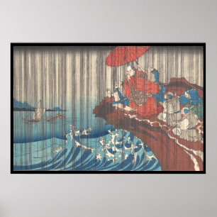 Póster A vida de Nichiren oração pela chuva respondeu U