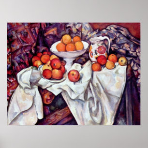 Póster A vida de Paul Cezanne com maçãs e laranjas