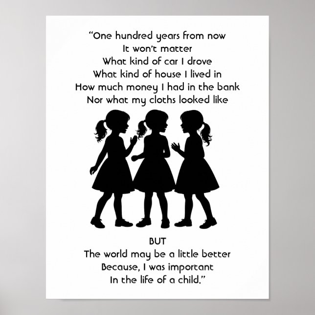 Poster A VIDA DE UMA CRIANÇA - 100 anos (Frente)