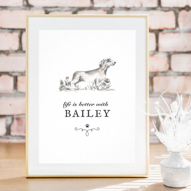 Poster A Vida Do Dachshund É Melhor Com O Posto Personali (Criador carregado)