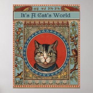 Poster A vida do gato do vintage para amantes do gatinho
