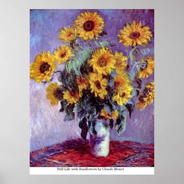 Póster "A vida dos sunflores" de Claude Monet (Frente)