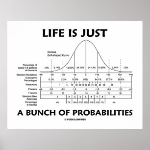 Póster A vida é apenas um grupo das probabilidades (o