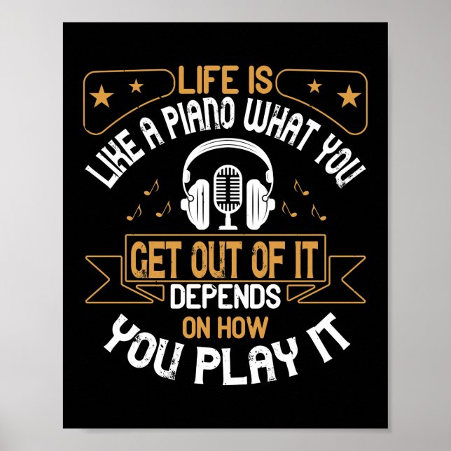 Poster A Vida É Como Um Piano (Frente)